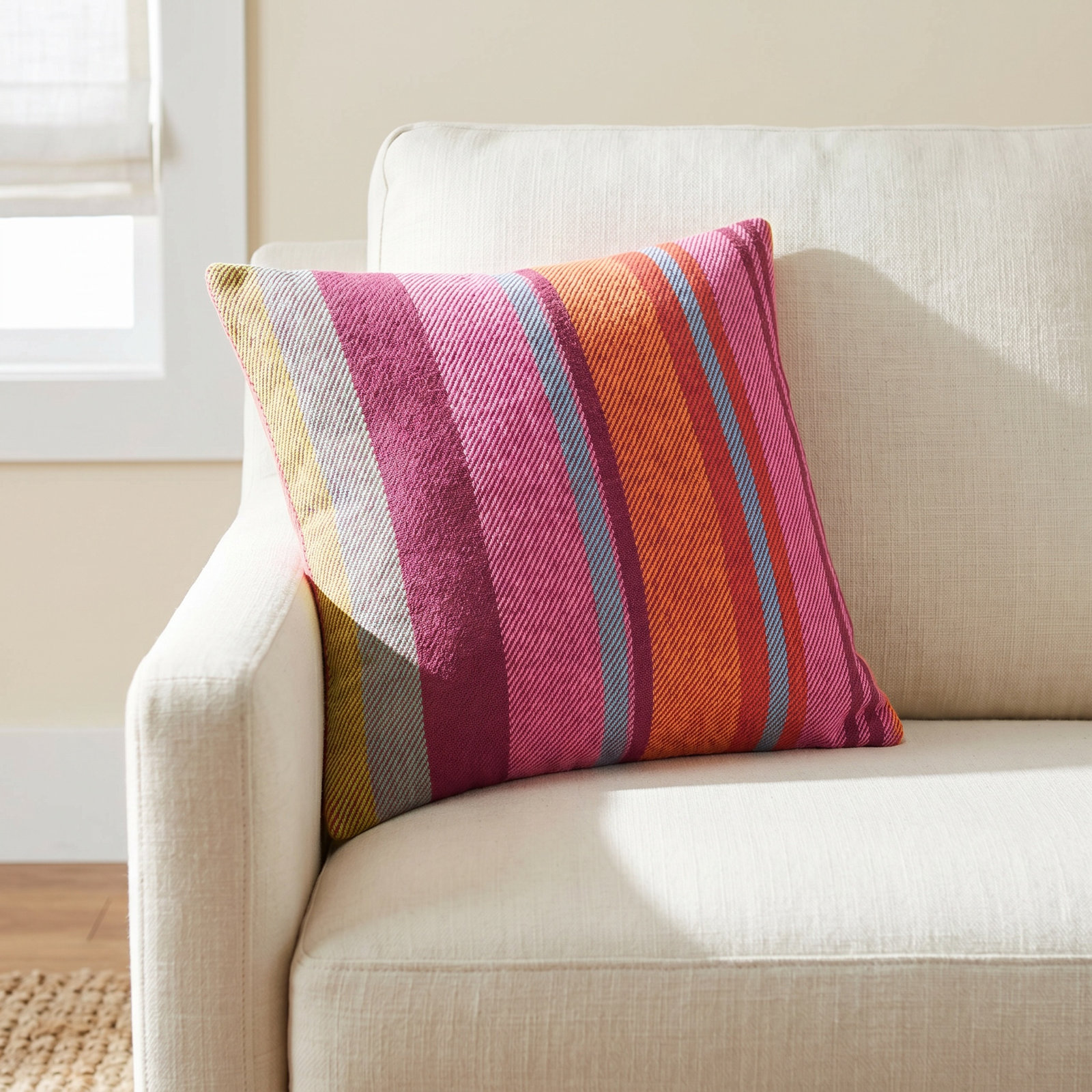 Pilar Striped Cotton Pillow Cover