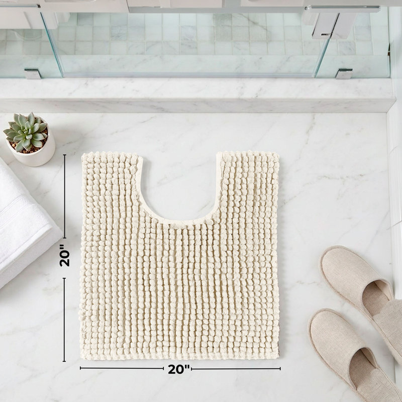 Tapis de salle de bain 100% coton à rebord antidérapant moelleux en U avec envers antidérapant Better Trends Indulgence