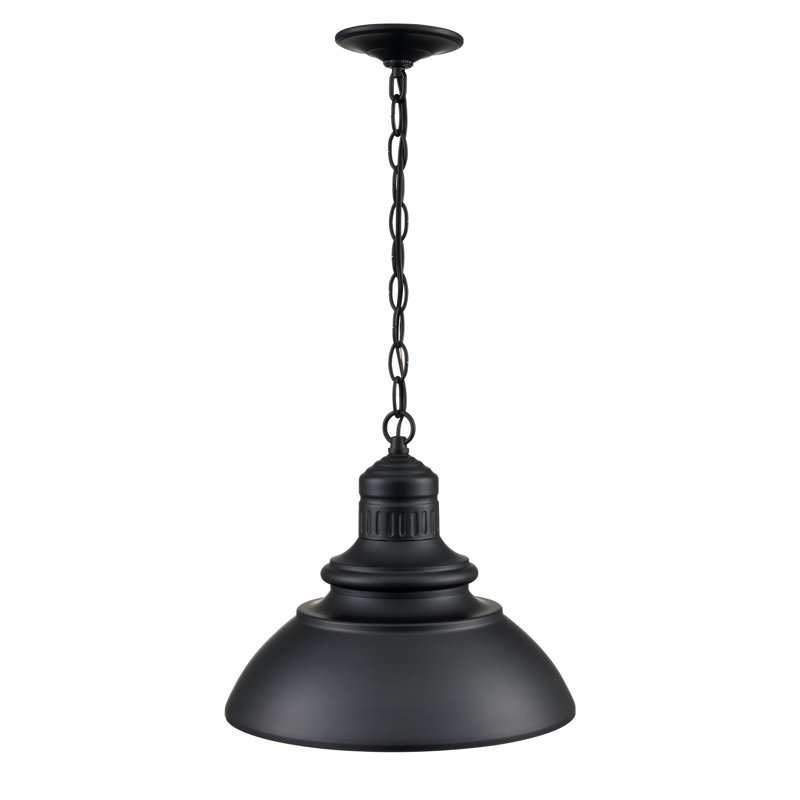 August Grove® Damontay LED Outdoor Hanging Lantern in Powder Coated Black