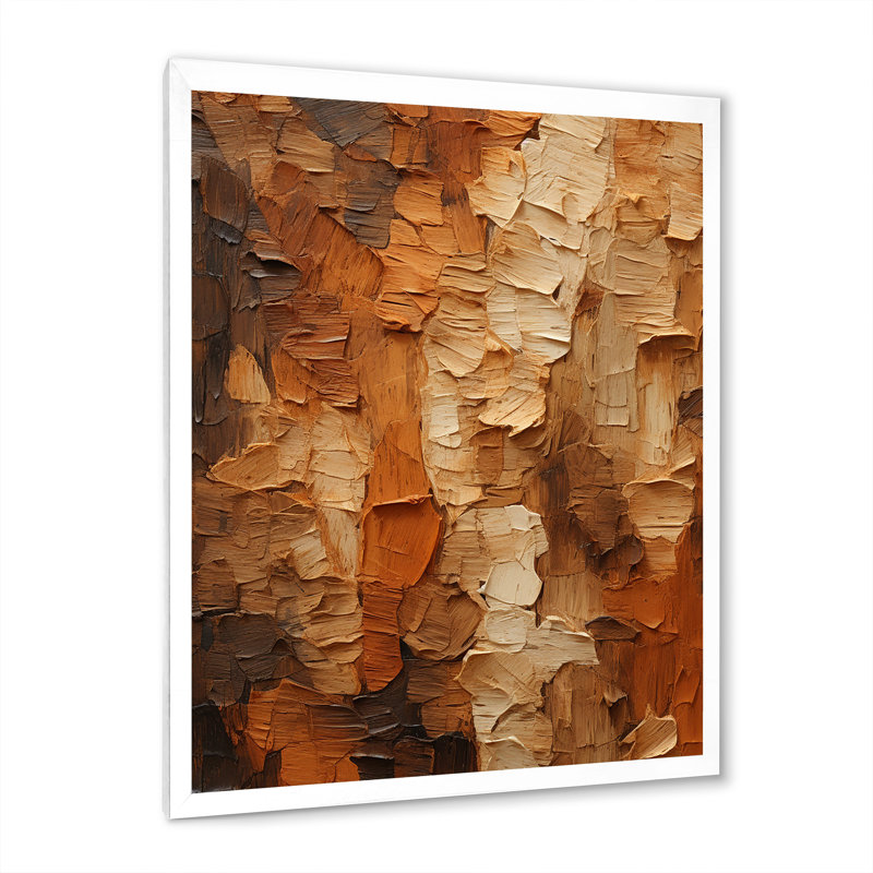 Brown Tree Bark Essence 2 - Tree Wall Art, White Single Picture Framed, 20" H x 12" W x 1" D