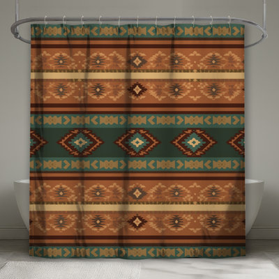 Southwestern Geometric Pattern Shower Curtains Extra Long