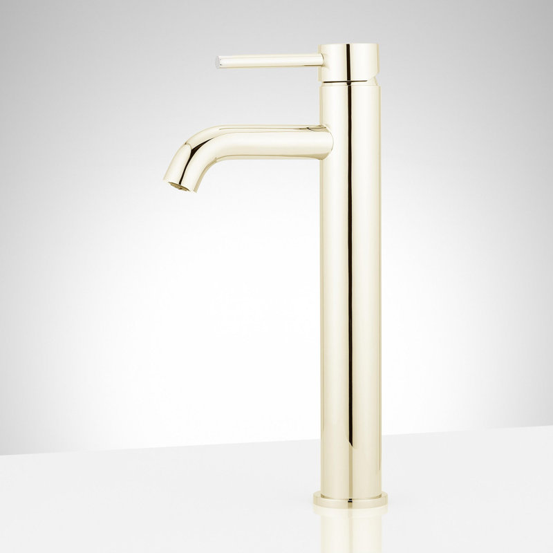 Polished Brass Modern Single Hole Bathroom Sink Faucet