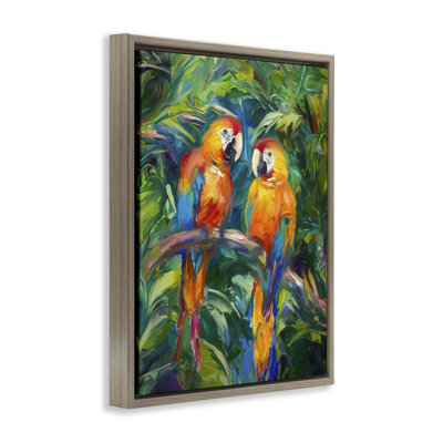 Rainforest Parrot Branch  Canvas Wall Art by Ramona Murdock