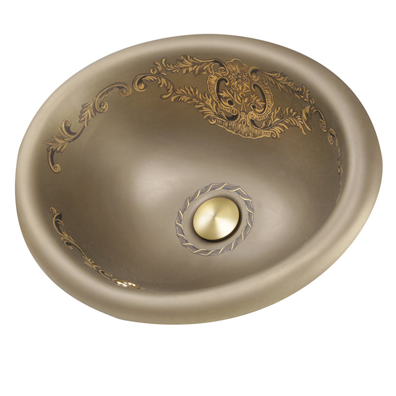 Nantucket Sinks Regatta 16'' Brown Fireclay Oval Bathroom Sink with Overflow