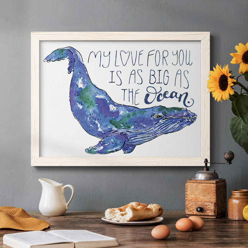 Whale Love II, Blanc, H 14 po x l 20 po x P 1,5 po