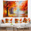 Paysage orange forest en automne tapisserie-28482996