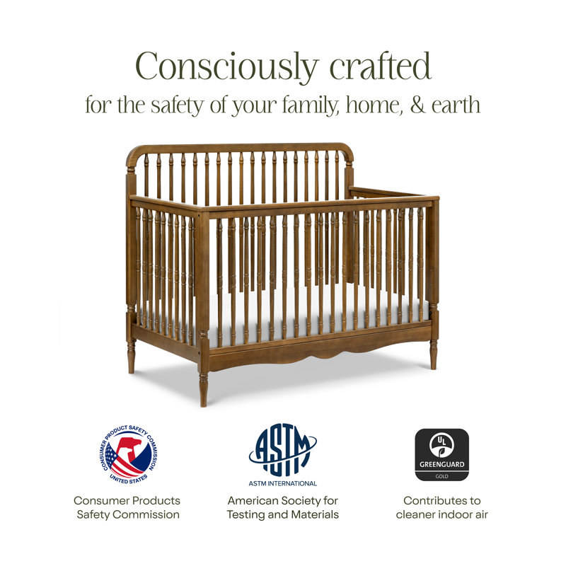 Liberty 4-in-1 Convertible Spindle Crib, Natural Walnut