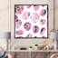 «Pink and Black Organic Shapes on White», impression sur toile-66810194-66810193