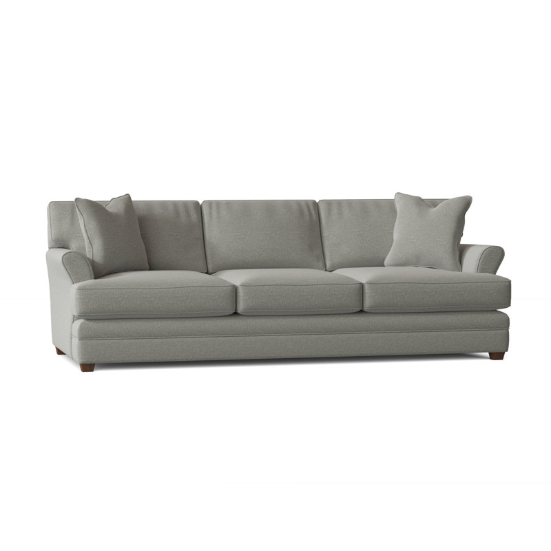 Canapé à accoudoirs évasés de 98 po avec coussins réversibles Harriss, Lin texturé gris anthracite Zuma