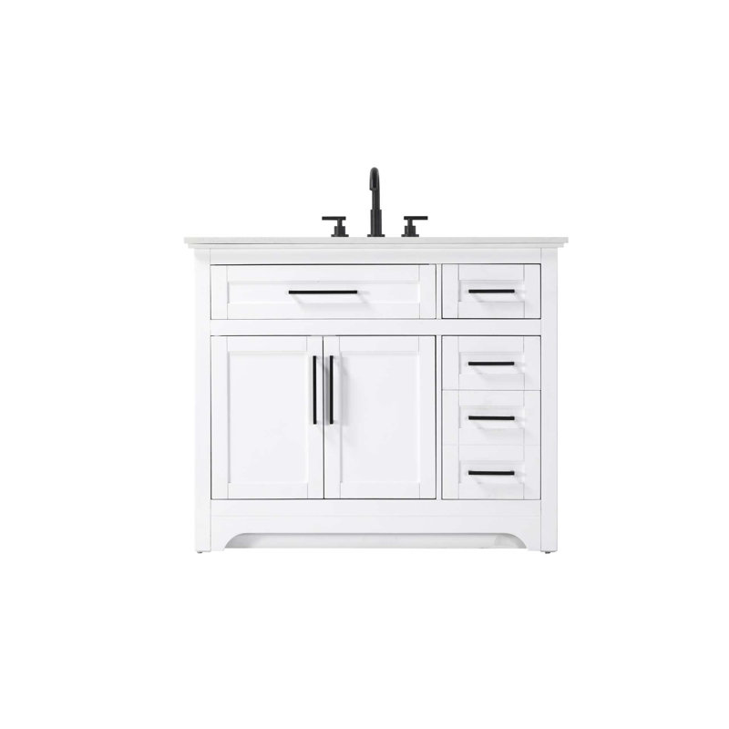 Meuble-lavabo simple 42 po blanc, Blanc