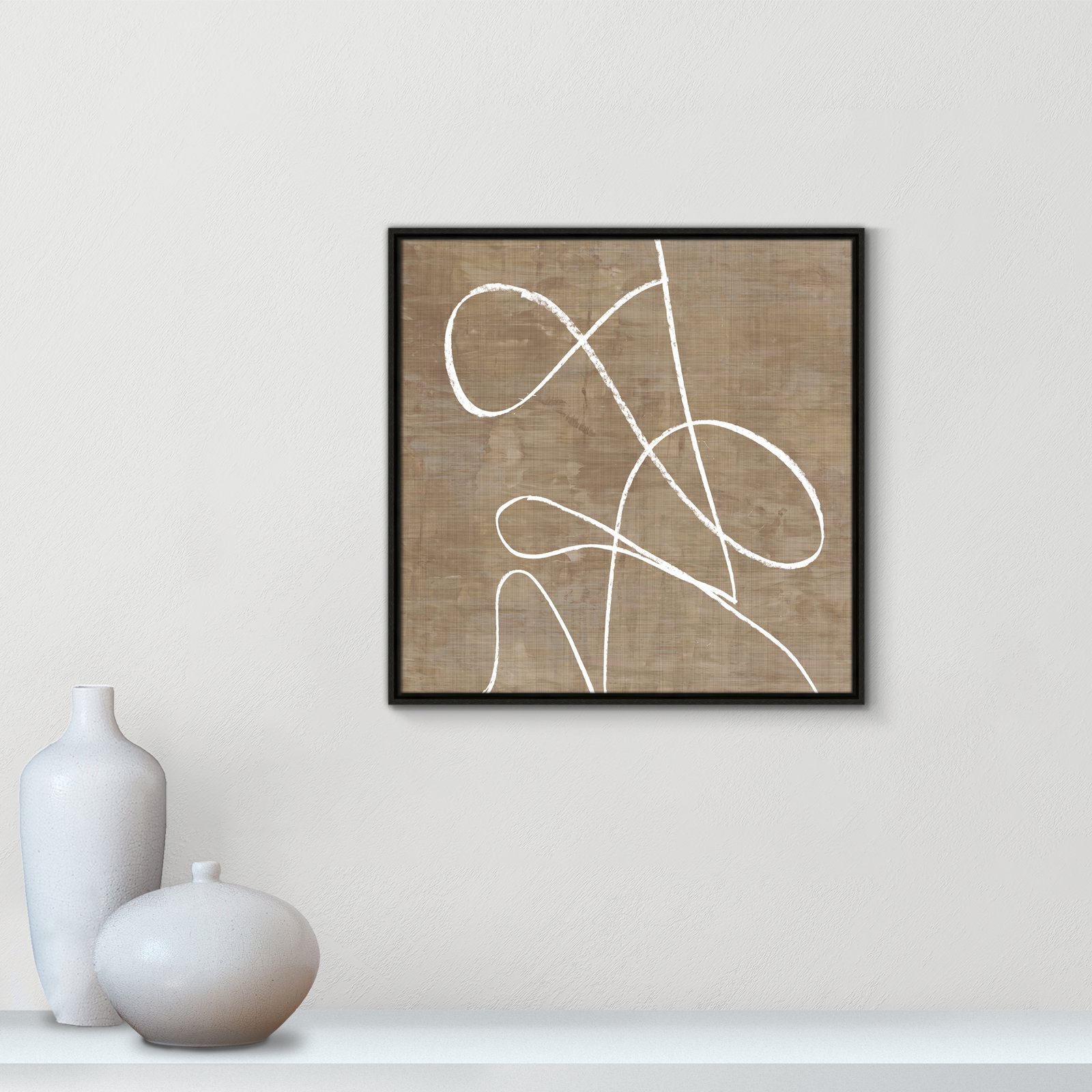 Catana "Swooping Lines" Print, 25.5" H x 25.5" W, Espresso