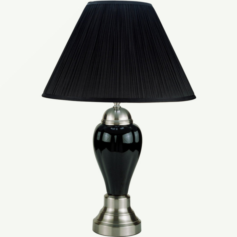 Lampe de table 27 po Pamala, Noir, noir, noir, noir, Argent argent