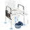 Yescom Raised Toilet Seat Riser Adjustable Bedside Commode Bedpan with Handles 375 lb Fit Any Toilet for Seniors Disabled Handicap