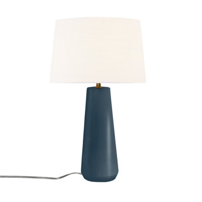 Luminance - Lampe portative en céramique Spire - Tissu blanc - Ciel de minuit