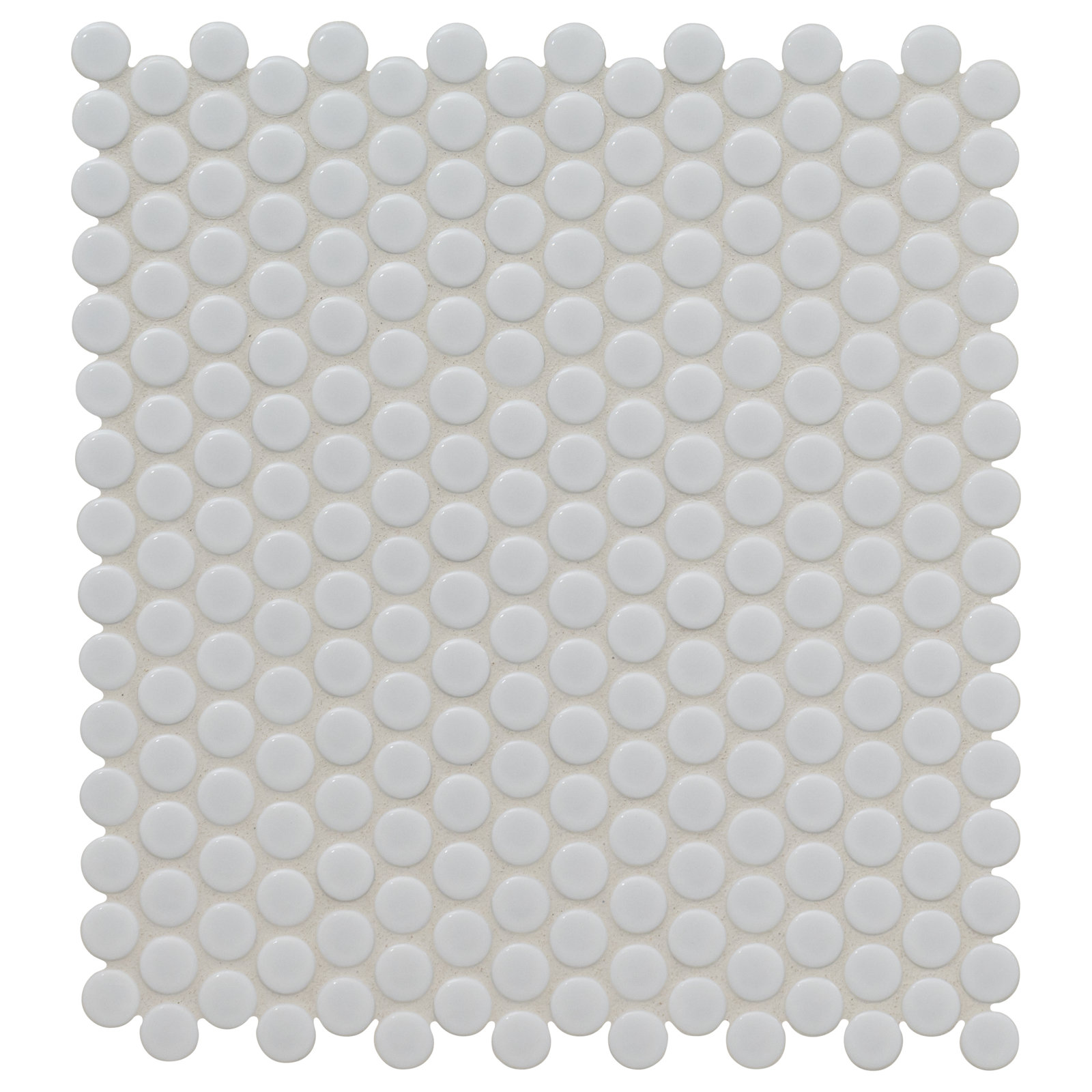 12" x 13" Porcelain Mosaic Tile, Glossy Silica White
