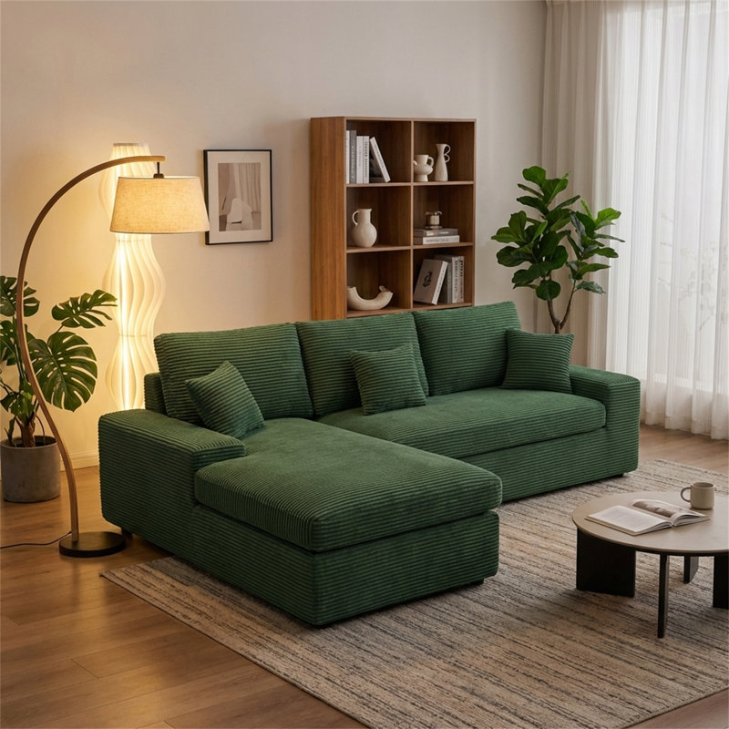 Canapé modulaire en velours côtelé 110 ", Vert