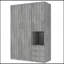 Armoire de rangement en bois à 2 portes pour la chambre à coucher, avec tablettes et 3 tiroirs, gris-914859174