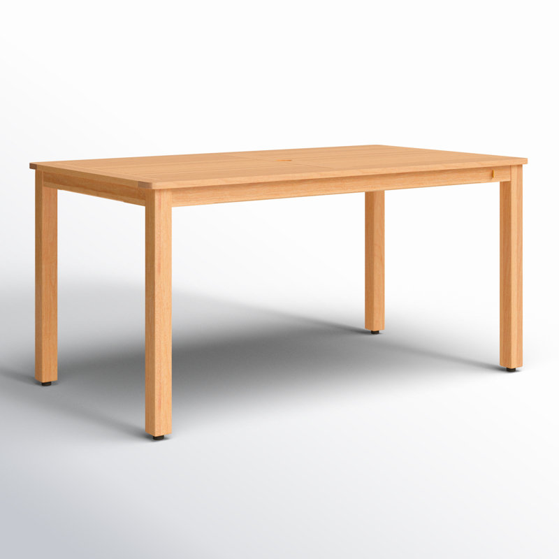 Aliyaan Rectangular Eucalyptus Solid Wood Outdoor Dining Table Yes , 59 " W 32.5 " D