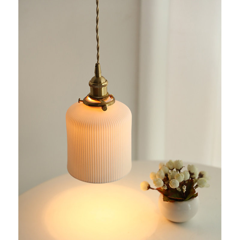 Luminaire suspendu cylindrique à 1 lumière