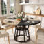 Table de salle à manger ronde pour 4-6, table de cuisine de ferme 47,2 po avec rangement, tables de salle à manger rondes pour la cuisine, la salle à manger, naturel et noir-32055840