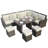 Perdomo Premium All-Weather Wicker 10 - Person Patio Conversation Set with Cushions-1199525382