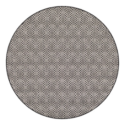 Alishba Geometric Charcoal/Ivory Area Rug