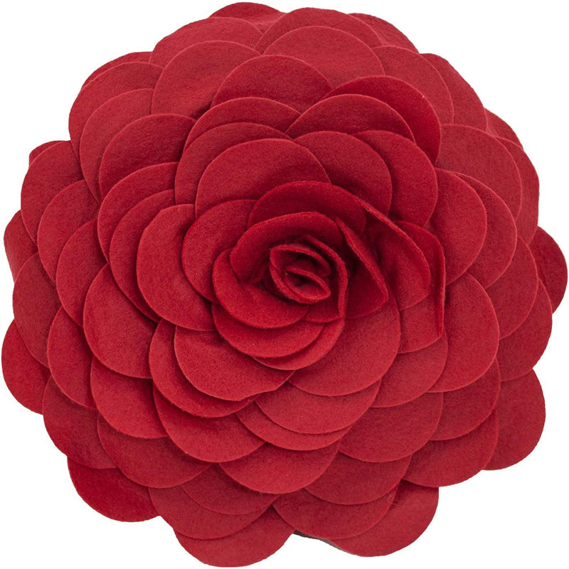  Housse de coussin en polyester, 13 po x 13 po, Polyester/ Bourre en polyester, Rouge