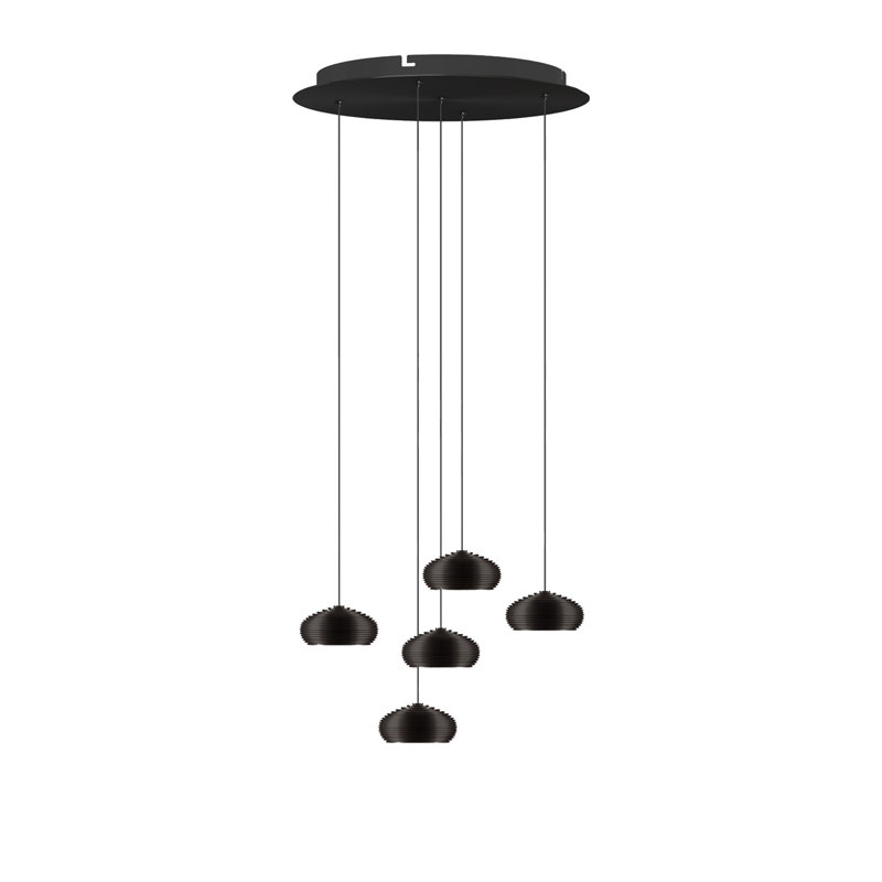 Chana 5 - Light Cluster Pendant, Matte Black