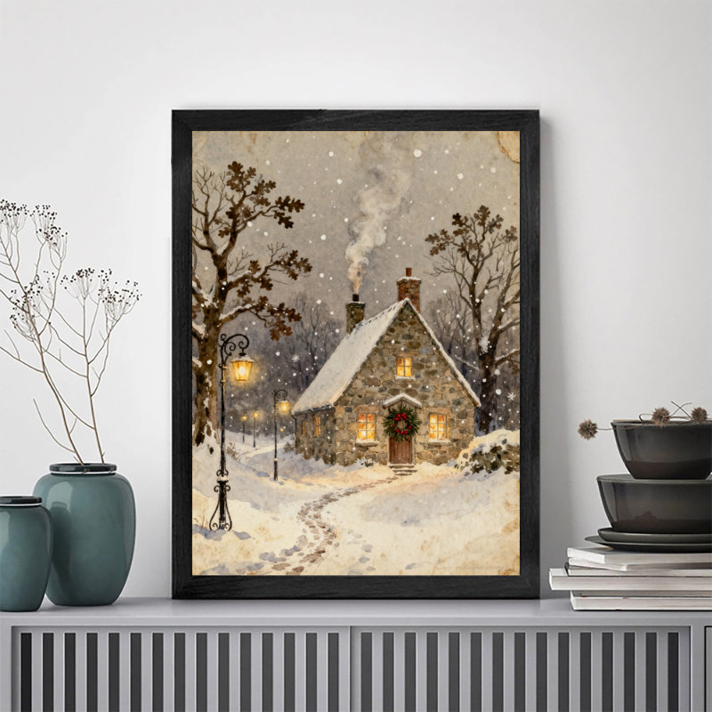 Reproduction d'art encadré noir rétro, H 11 po x l 9 po