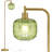 Glass Floor Lamp For Living Room, Modern Standing Lamp With Ribbed Glass Lampshade Pedal Switch, Tall Lamp For Bedroom Study Room,2700K LED Bulb Included