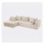 Canapé modulaire Cloud avec méridienne en forme de L, 3 sièges beiges revêtus pour le salon, conception américaine, siège mi-ferme, teinté, canapé modulaire standard 100 By®, mousse Us®, sans assemblage-787627677