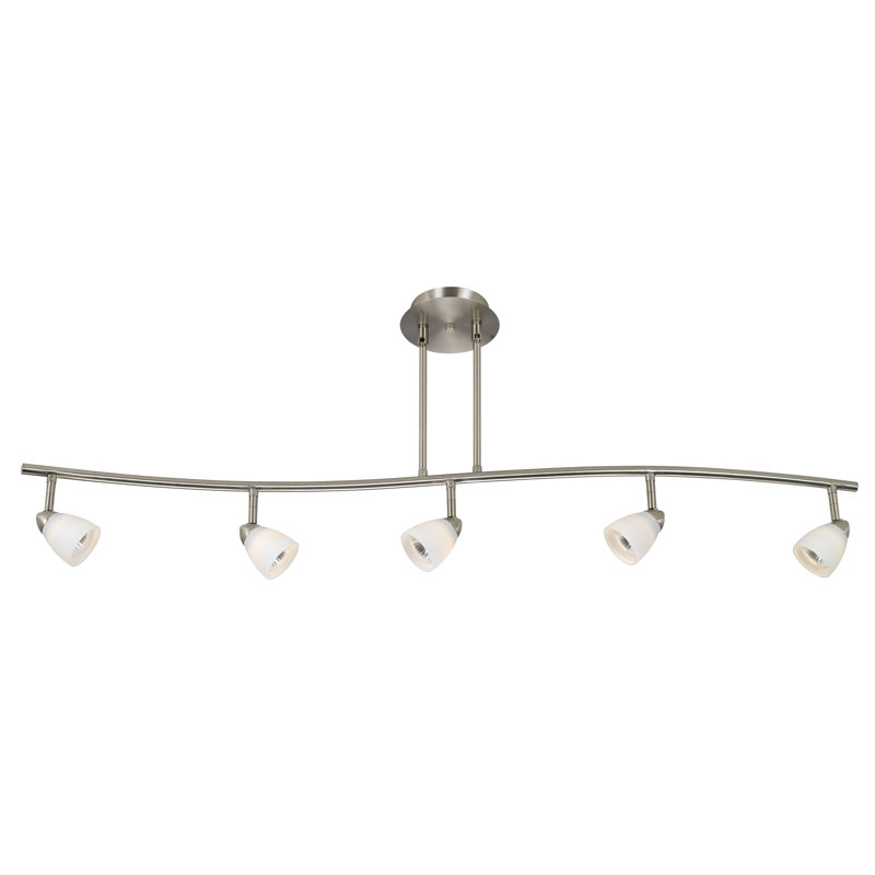 Ensemble de rail d'éclairage 5 lumières Alberto, Bleu tacheté