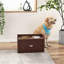 Grande station d'alimentation pour chien - 2 bols surélevés amovibles et boîte de rangement, armoire à nourriture brune avec espace spacieux pour chiens, teinte