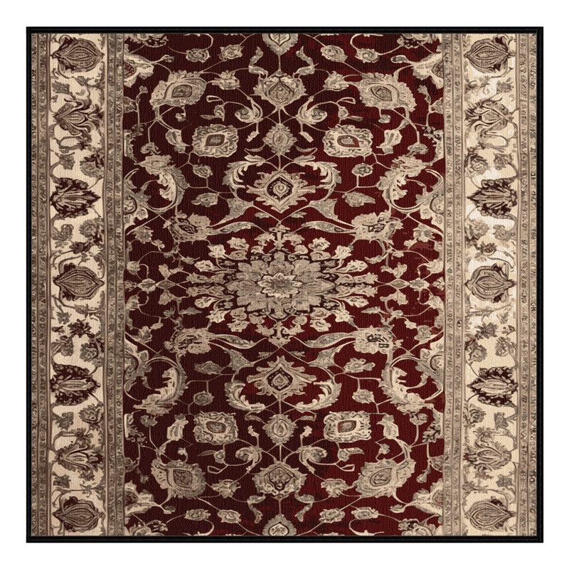 Tapis brun lavable à la machine, Carré 3 pi