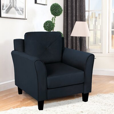 Shala Modern Fabric Single Sofa Chair 32"" X 32"" X 34"", Dark Blue -  Red Barrel Studio®, E539622DD06D409B94C28A4A5085447A