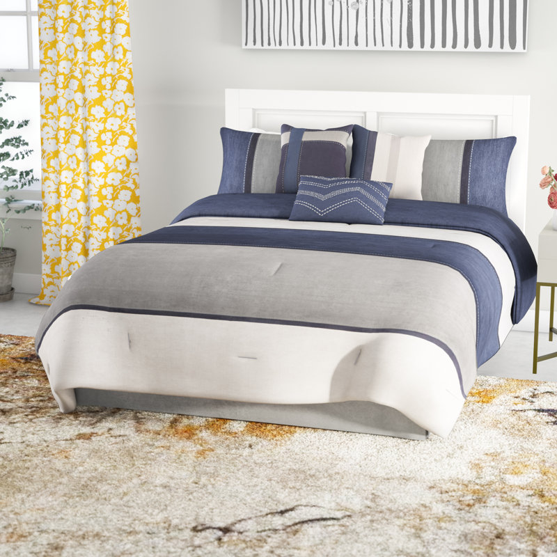 Ensemble d'édredon en microfibre Palisades, Édredon de grande taille et 6 pièces supplément, Bleu