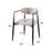 Lisbella Fabric Upholstered Back Arm Chair curved back in Beige/Black (Set of 2)