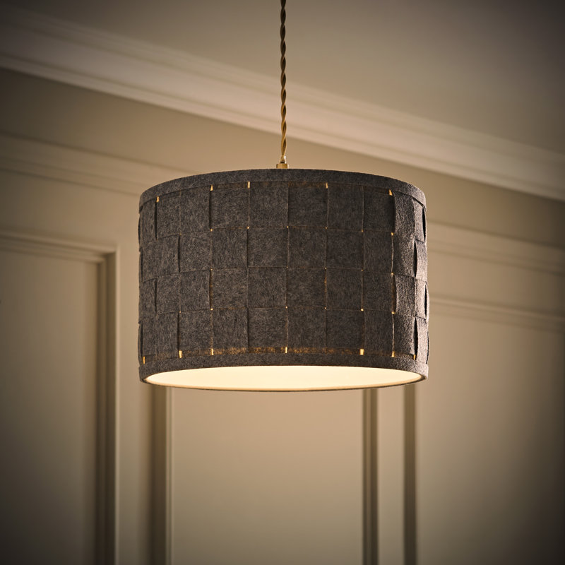 Monza 20cm H Linen Drum Pendant Shade in Grey