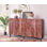 Buffet 3 portes, base en bois massif et fer, 59 x 16 x 38