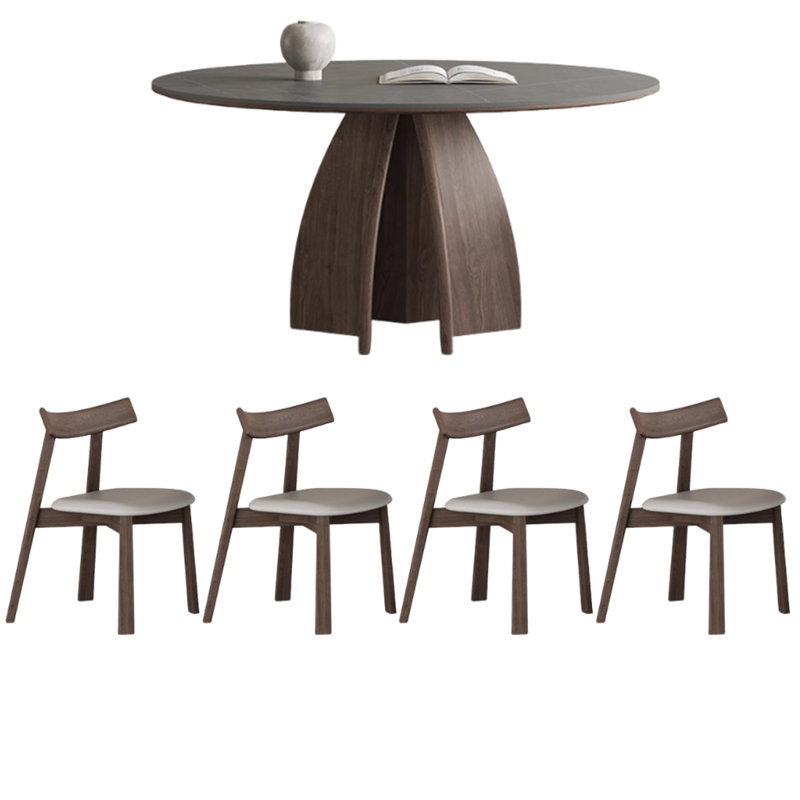 Table de salle à manger et chaises New Wabi-Sabi, H 29,5 po x L 47,2 po x l 47,2 po
