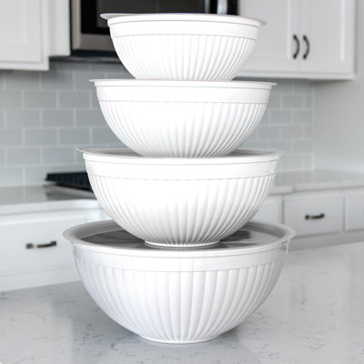 Ensemble de 8 bols couverts (blanc)