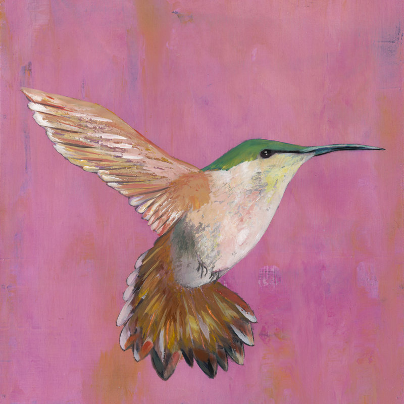 Sweet Hummingbird I by Mehmet Altug - Painting, Wrapped Canvas, 30cm H x 30cm W