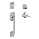 Century Handleset with Deadbolt and Manhattan Door Lever and Rosette