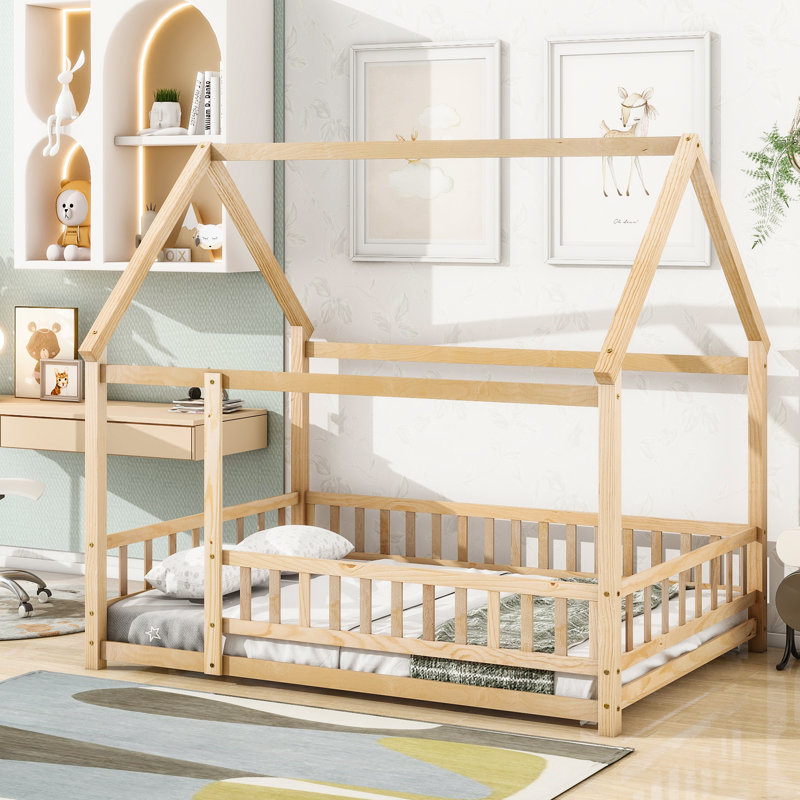 McElhattan Canopy Bed Kids Bed , Natural, Full