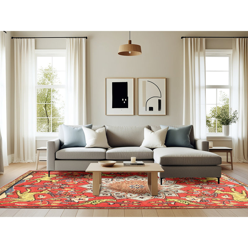 Floral Indoor Rug, Rectangle 6' x 9'