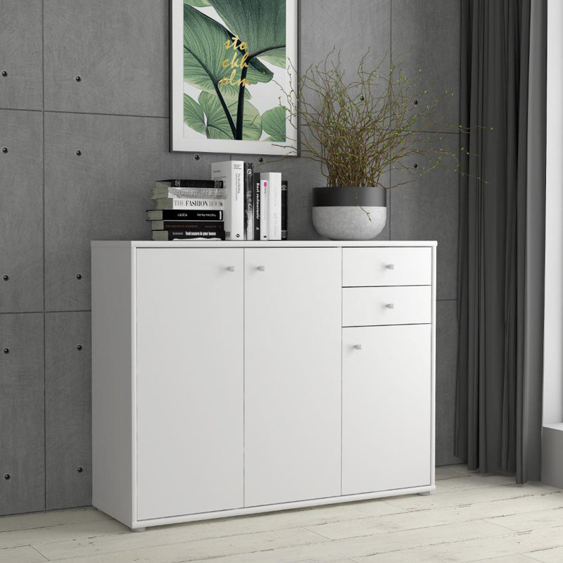 Amandla 108.8cm W 2 - Drawer Chest of Drawers, White