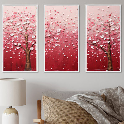 Blanc et rose, fleurs printanières charmantes - autres plantes et fleurs, art mural