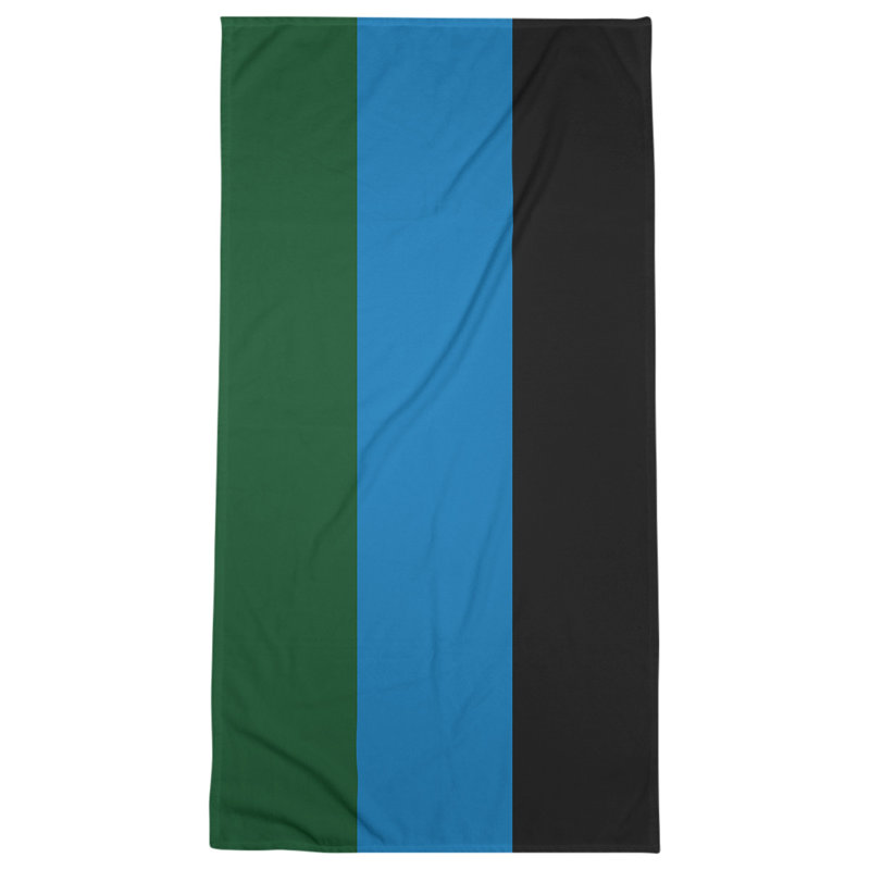 Cotton Blend Lightweight Bath Towel, Green/Blue/Black