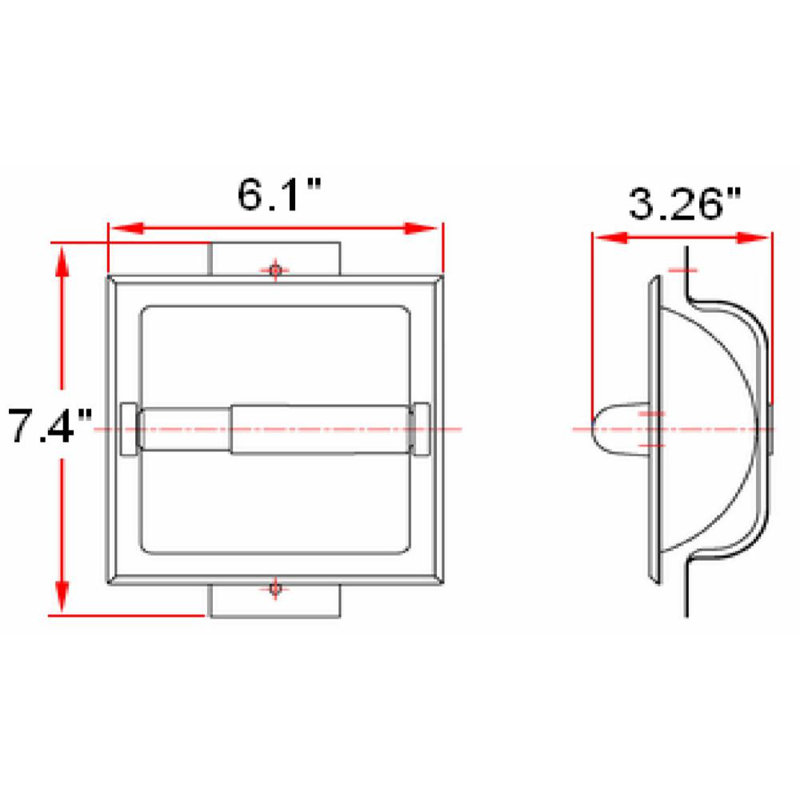 Diallo Recessed Toilet Paper Holder, Polished Brass