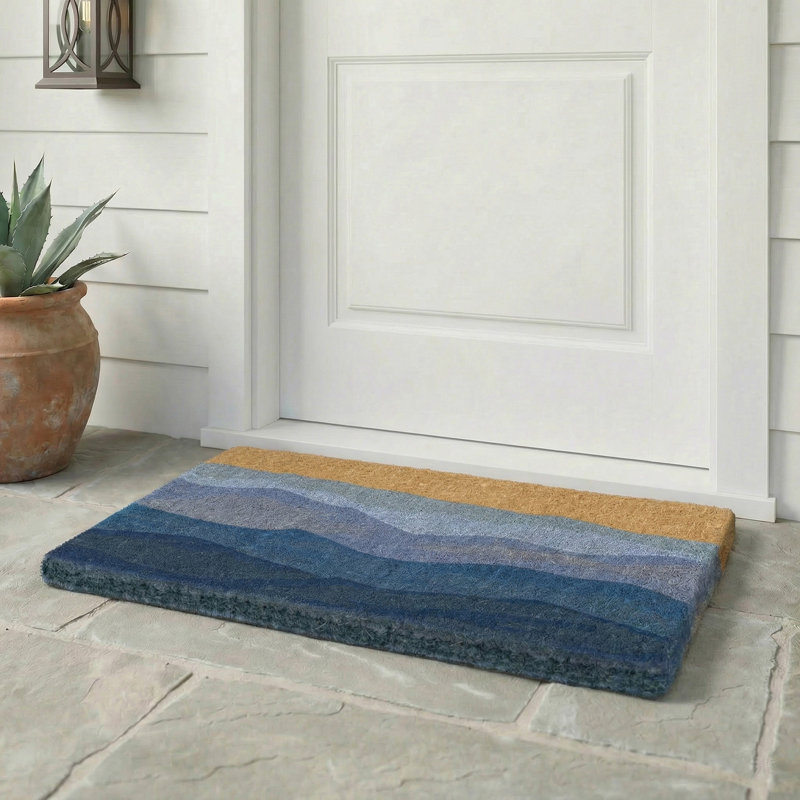 Paillasson Teshika Shades of Dawn, Shades of Sea - Blue Multi, 18" x 30" - Thick